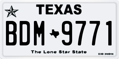 TX license plate BDM9771