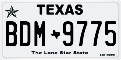 TX license plate BDM9775