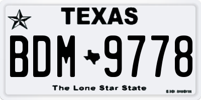 TX license plate BDM9778