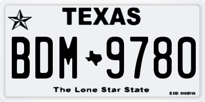 TX license plate BDM9780