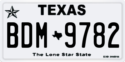 TX license plate BDM9782