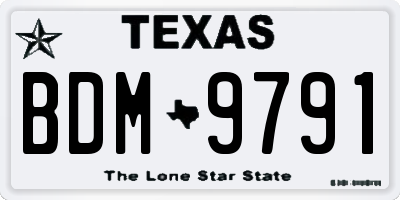 TX license plate BDM9791