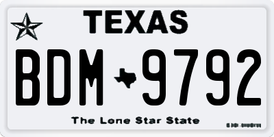 TX license plate BDM9792
