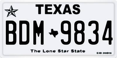 TX license plate BDM9834