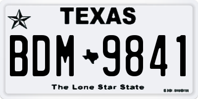 TX license plate BDM9841