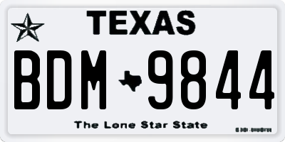 TX license plate BDM9844