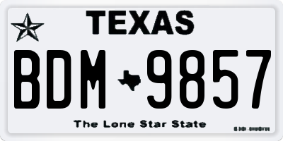 TX license plate BDM9857