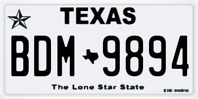 TX license plate BDM9894