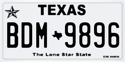 TX license plate BDM9896