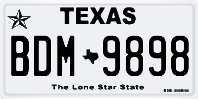TX license plate BDM9898