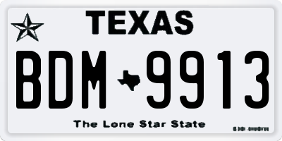 TX license plate BDM9913