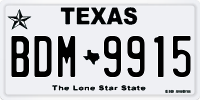 TX license plate BDM9915