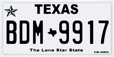TX license plate BDM9917