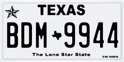 TX license plate BDM9944