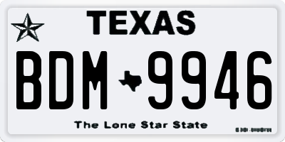 TX license plate BDM9946