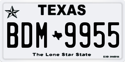 TX license plate BDM9955