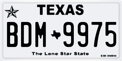 TX license plate BDM9975
