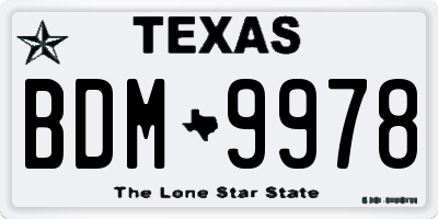 TX license plate BDM9978