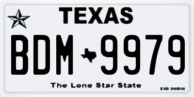 TX license plate BDM9979