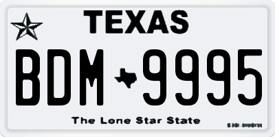 TX license plate BDM9995