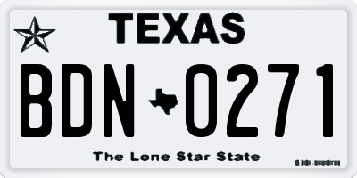 TX license plate BDN0271
