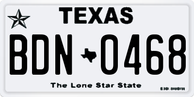 TX license plate BDN0468