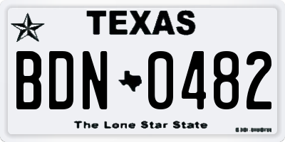 TX license plate BDN0482