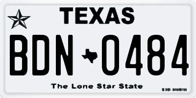 TX license plate BDN0484