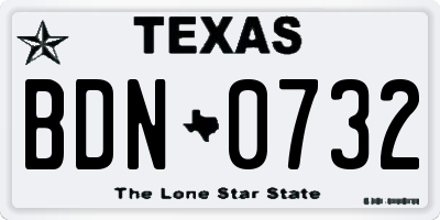 TX license plate BDN0732