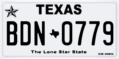 TX license plate BDN0779
