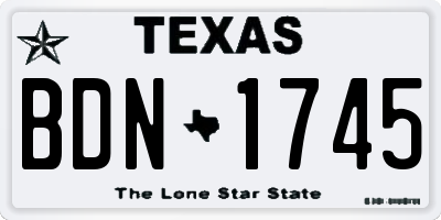 TX license plate BDN1745