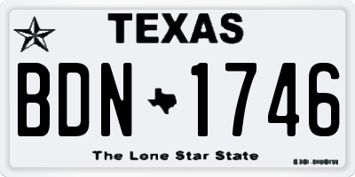 TX license plate BDN1746