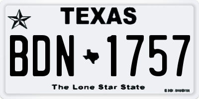 TX license plate BDN1757
