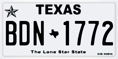 TX license plate BDN1772