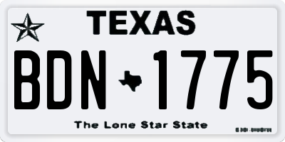TX license plate BDN1775