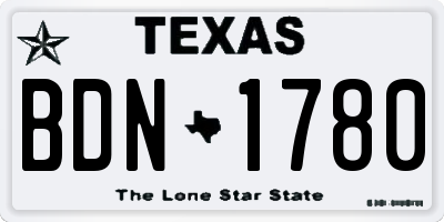 TX license plate BDN1780