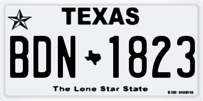 TX license plate BDN1823