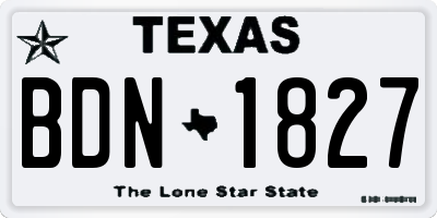 TX license plate BDN1827
