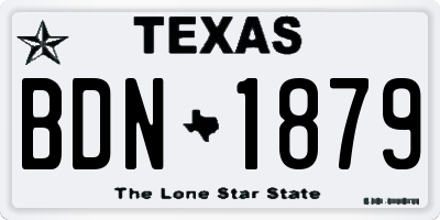 TX license plate BDN1879
