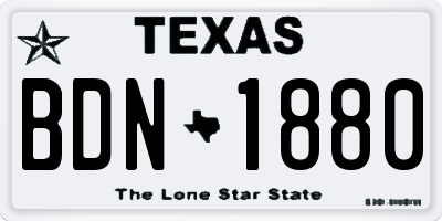 TX license plate BDN1880