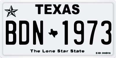 TX license plate BDN1973