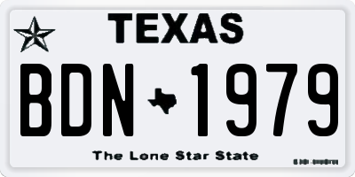 TX license plate BDN1979