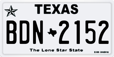 TX license plate BDN2152