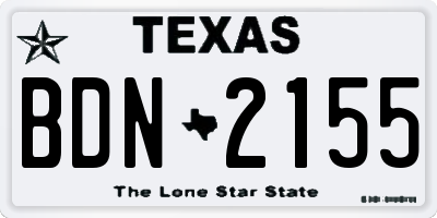 TX license plate BDN2155