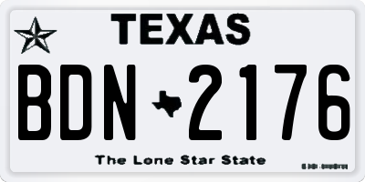 TX license plate BDN2176