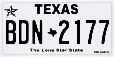 TX license plate BDN2177