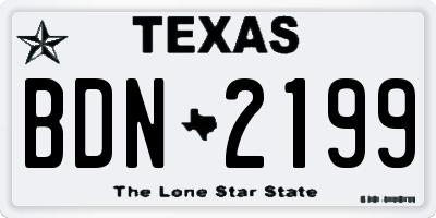 TX license plate BDN2199