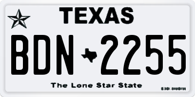 TX license plate BDN2255
