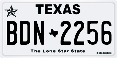 TX license plate BDN2256