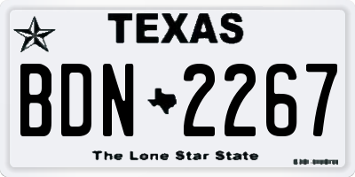TX license plate BDN2267